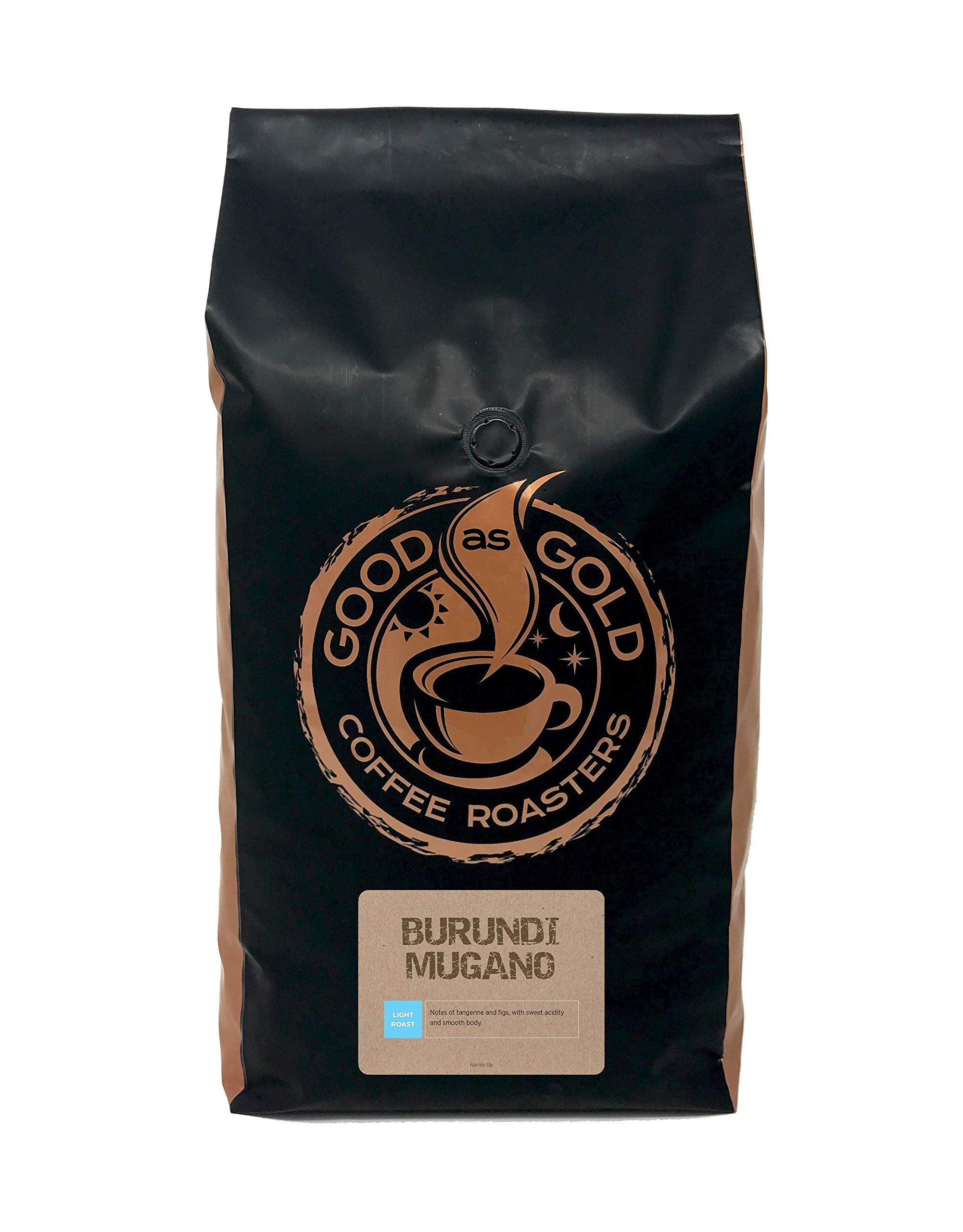 Good As Gold Coffee Roasters - Light/Medium Roast, Air Roasted Coffee Beans - 5LB Bag Whole Bean