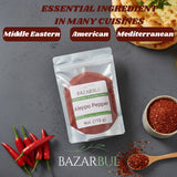 BAZARBUL Premium Crushed Aleppo Pepper Flakes, Turkish Pul Biber, Organic Halaby Chili Powder, Mild & Fruity Mediterranean Spice, 4 Ounces