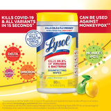 Lysol Disinfectant Wipes, Multi-Surface Antibacterial Cleaning Wipes, For Disinfecting and Cleaning, Lemon and Lime Blossom, 80 Count (Pack of 1)