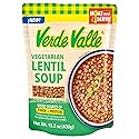Verde Valle Vegetarian Lentil Soup Fresh Ready to Eat 15.2 oz (Pack of 1), Authentic Mexican Prepared Meal, Sopa de Lentejas, Protein, Fiber, Carrots