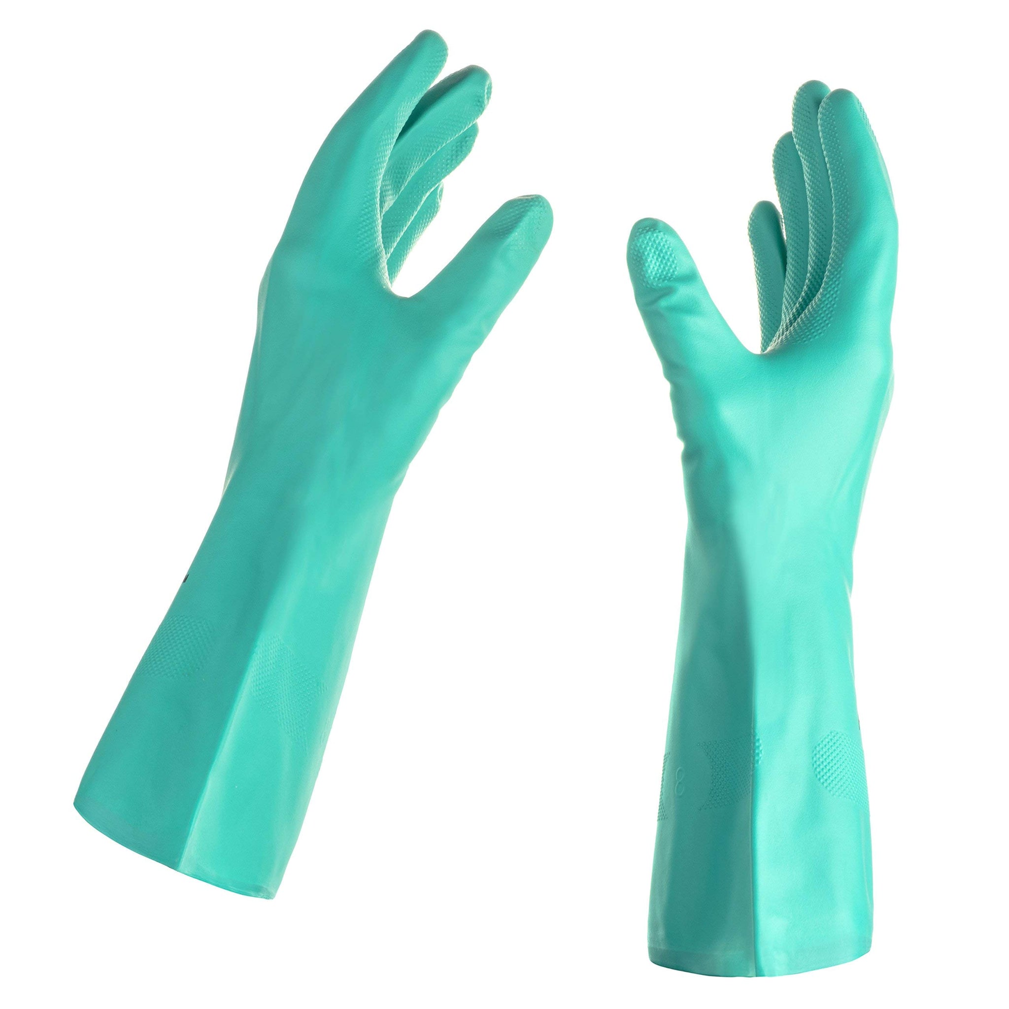 Tusko Products Best Nitrile Rubber Cleaning, Household, Dishwashing Gloves, Latex Free, Vinyl Free, Reusable not Disposable, Large L (1 Pair)
