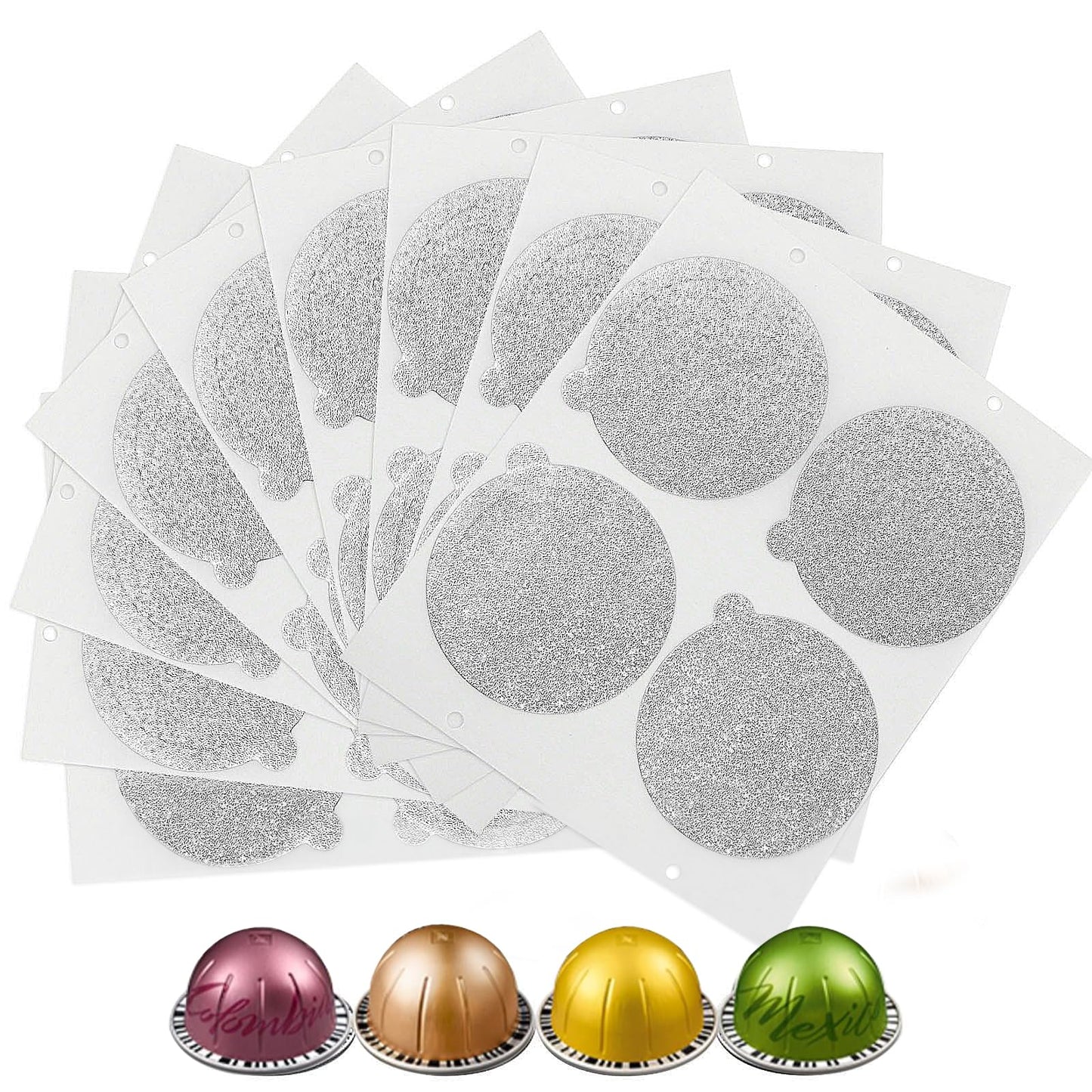 Clinuse Aluminum Foil Lids Seals for Nespresso Vertuo Pods, 100Pcs Reusable Nespresso Capsules Coffee Pods Cover Seals, Compatible with Nespresso