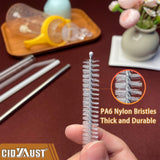 CIDYAUST Straw Cleaner Brush Extend 10-Inch, Straw Brush with PA6 Nylon Bristles and Flexible Wire for Baby Bottles, Sippy Cups, Reusable Straws