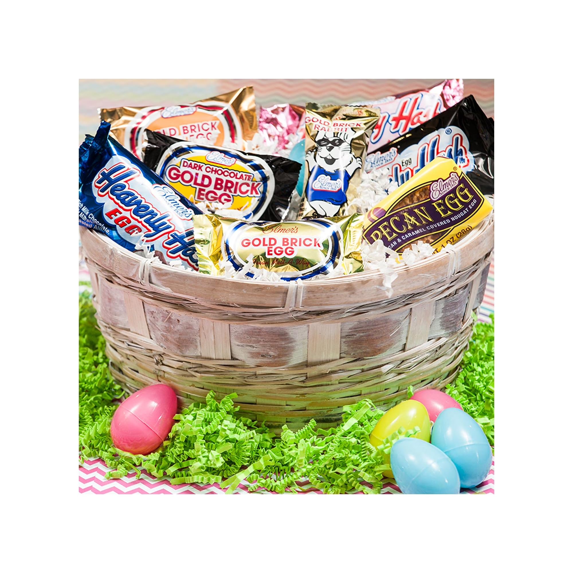 Elmer Pecan Eggs - Pack of 24 - Pecan and Caramel Covered Nougat Egg - Perfect for Easter Baskets and Egg Hunts - Great for Sharing