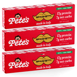 Low Carb, Protein Pasta | Spaghetti Noodles with 17g Protein, 7g Carbs | Healthy, KetoPasta Made in Italy | 3-Pack, 8oz - Pete’s Pasta