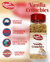 Vanilla Crunch Topping - Crunchy Vanilla Sprinkles for Ice Cream Sundae Toppings - 6 Ounce Dairy Free, Kosher Bakers Choice