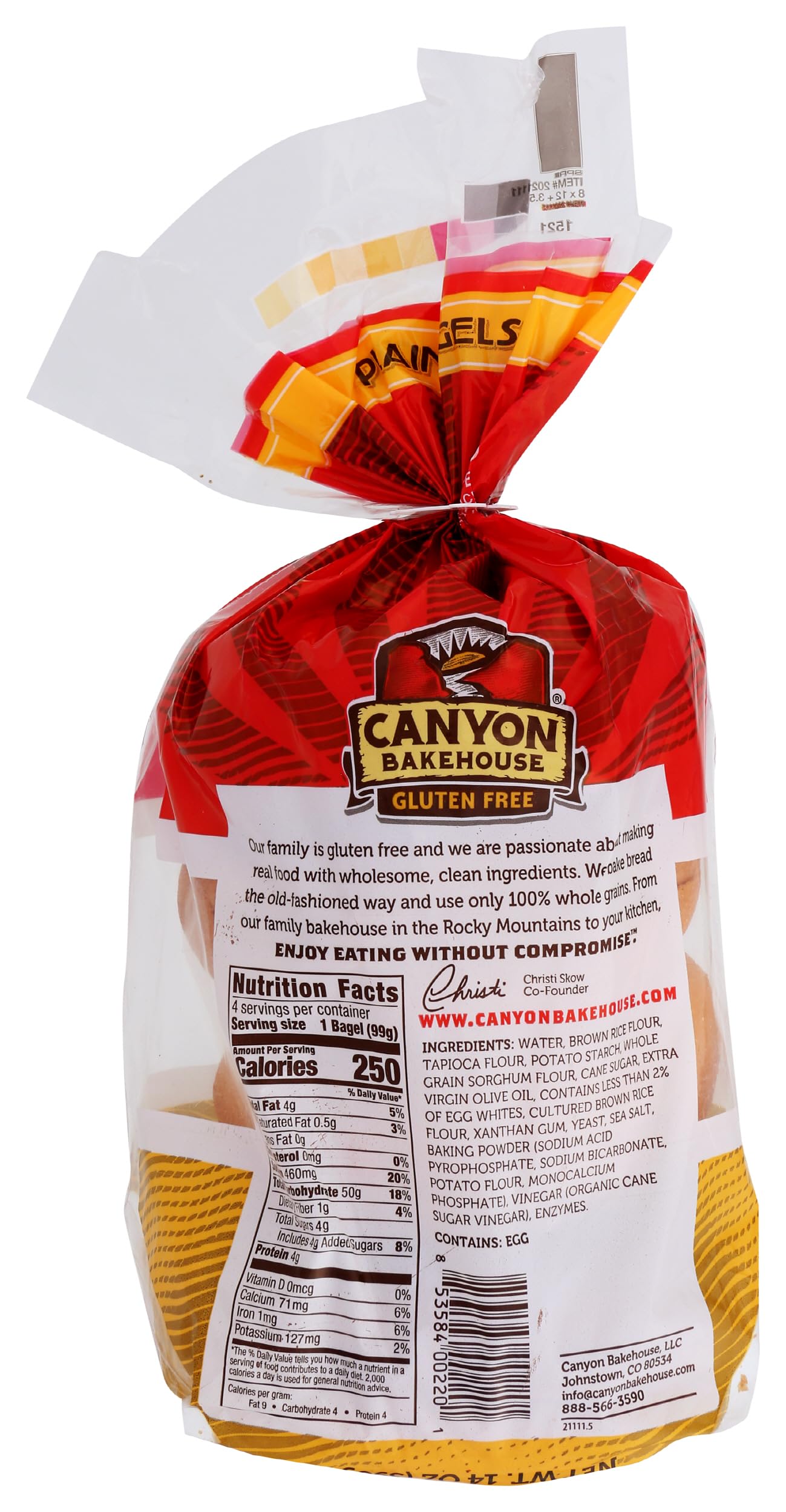 Canyon Bakehouse, Plain Bagels, 14 oz (frozen)