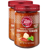 Polli Pesto Sauce Sundried Tomato | With DOP Cheese | Pasta Risotto and Bruschetta Sauce | Made In Italy - 2 Pack (6.7 oz Each)