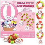 Hello Kitty Candy Bracelets, Edible Jewelry with Character Charms, Individually Wrapped Party Favors, 20 Pieces Inside