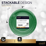 Amcrate Paper Dinner Plates Green, 8 1/2 Inches Paper Plates Disposable, Strong and Sturdy Disposable Plates for Party, Dinner, Holiday, Picnic, or