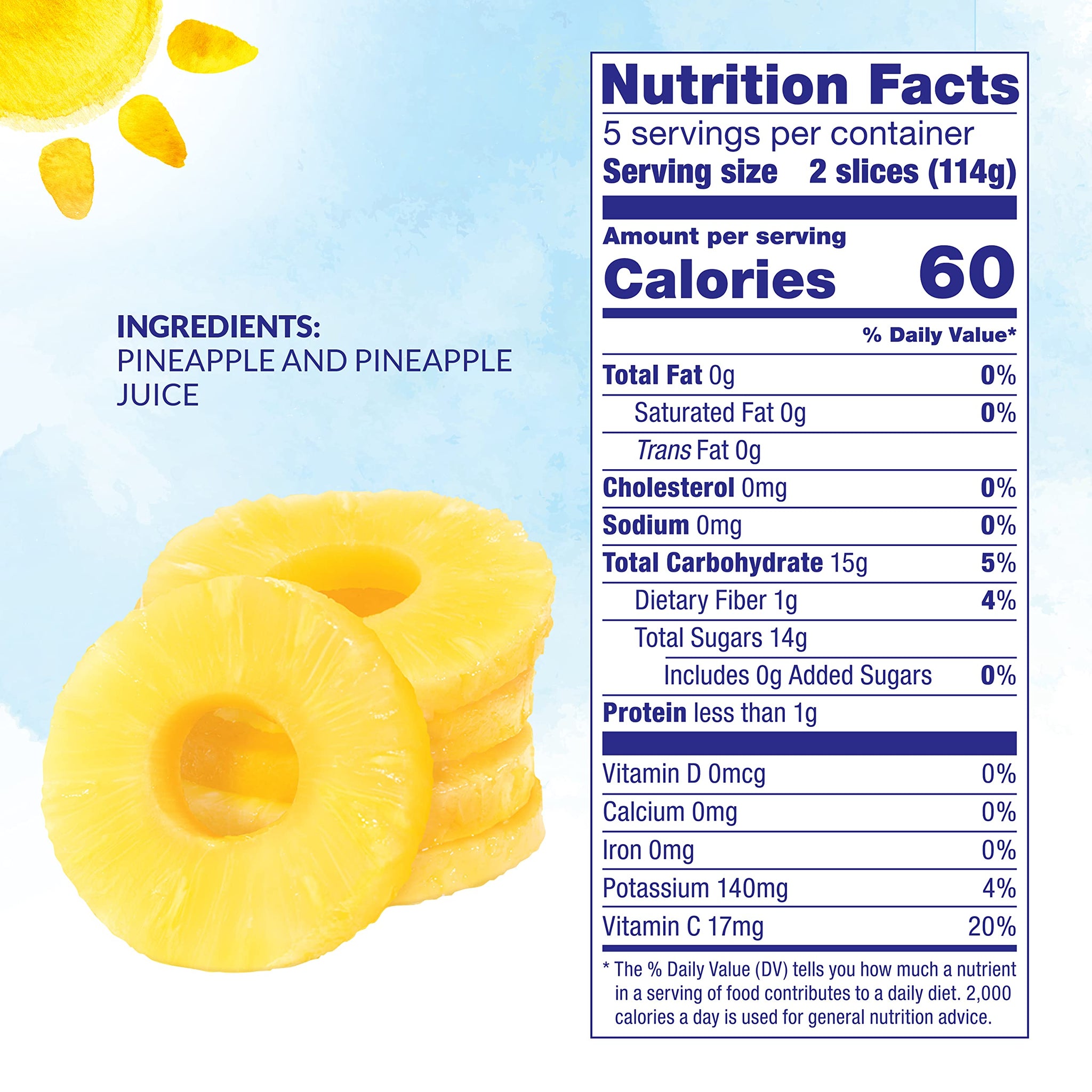 Dole Canned Fruit, Pineapple Slices in 100% Pineapple Juice, Gluten Free, Pantry Staples, 20 Oz, Packaging May Vary