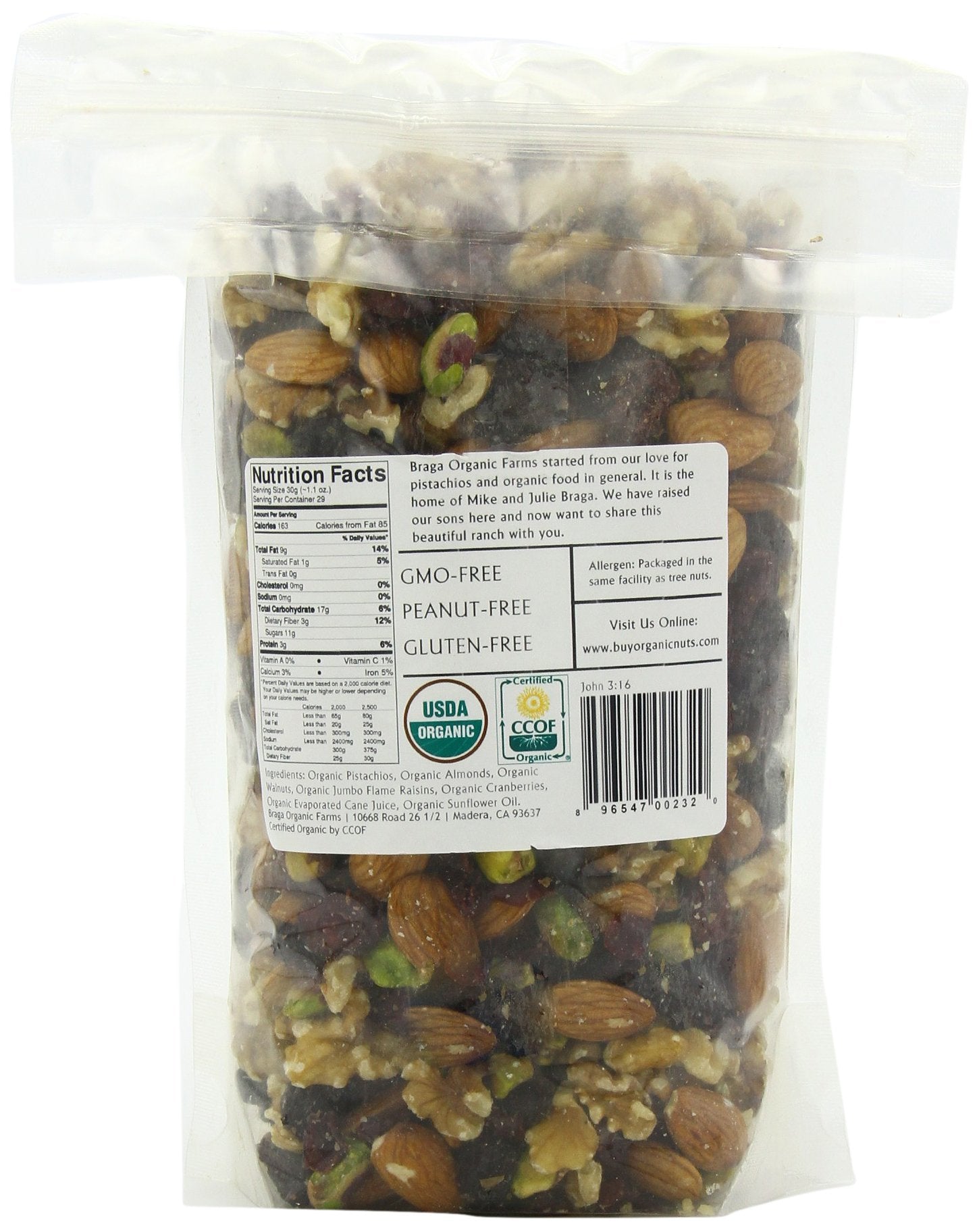 Braga Organic Farms Trail Mix, 2 Pound