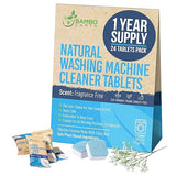 Natural Heavy Duty Washing Machine Cleaner Tablets - Plant Based & Eco Friendly Alternative Refill Laundry Tub Cleaning Tabs For Top Load or Front