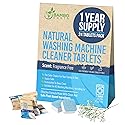Natural Heavy Duty Washing Machine Cleaner Tablets - Plant Based & Eco Friendly Alternative Refill Laundry Tub Cleaning Tabs For Top Load or Front
