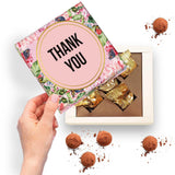 CoolGiftBox Pink gift box with Floral design | Dark chocolate truffles | Client appreciation gifts Thank You Box | Small Business Candy Gifts