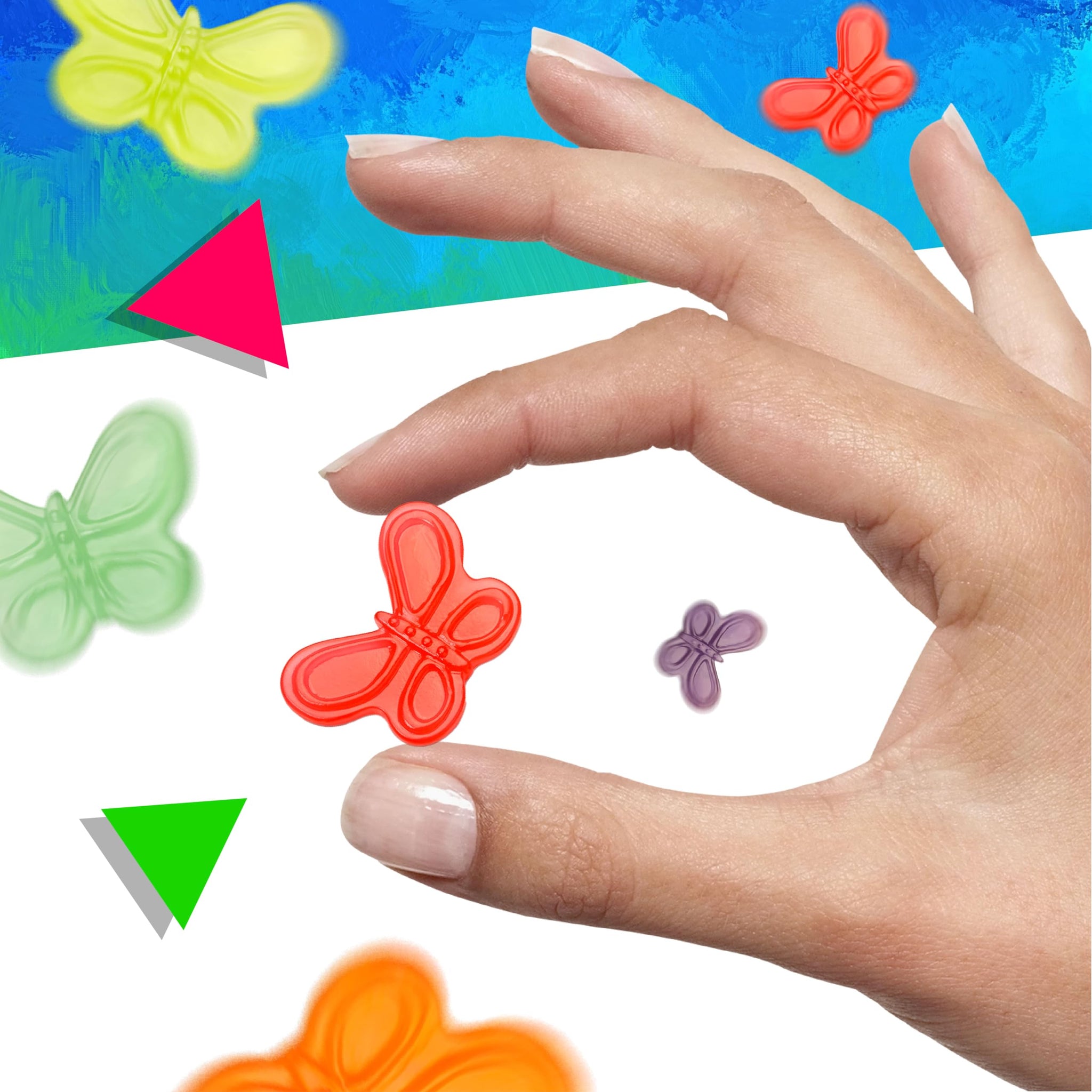 Mini Gummy Butterflies Candy, Assorted Fruit Flavored (1 Pound Bag)