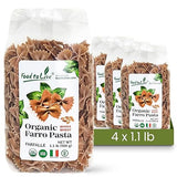 Food to Live - Organic Farro Farfalle Pasta, 1.1 lb (Pack of 4) - Italian Whole Wheat and Non-GMO Bow-tie Pasta, Single Ingredient, No Additives