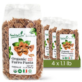 Food to Live - Organic Farro Farfalle Pasta, 1.1 lb (Pack of 4) - Italian Whole Wheat and Non-GMO Bow-tie Pasta, Single Ingredient, No Additives