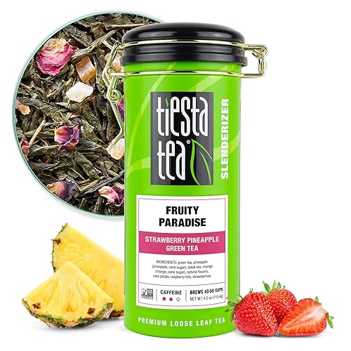 Tiesta Tea - Fruity Paradise, Loose Leaf, Strawberry Pineapple Green Tea, Premium Blend, Medium Caffeinated Green, Make Hot or Iced & Brews Up to 50