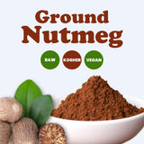 Food to Live Ground Nutmeg, 4 Pounds - Premium Quality, Freshly Ground, All-Natural Spice for Baking, Cooking and Beverages. Vegan, Kosher, Bulk