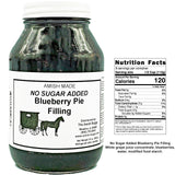 Amish Pie Filling - TWO 32 Oz Jars (Blueberry NSA)