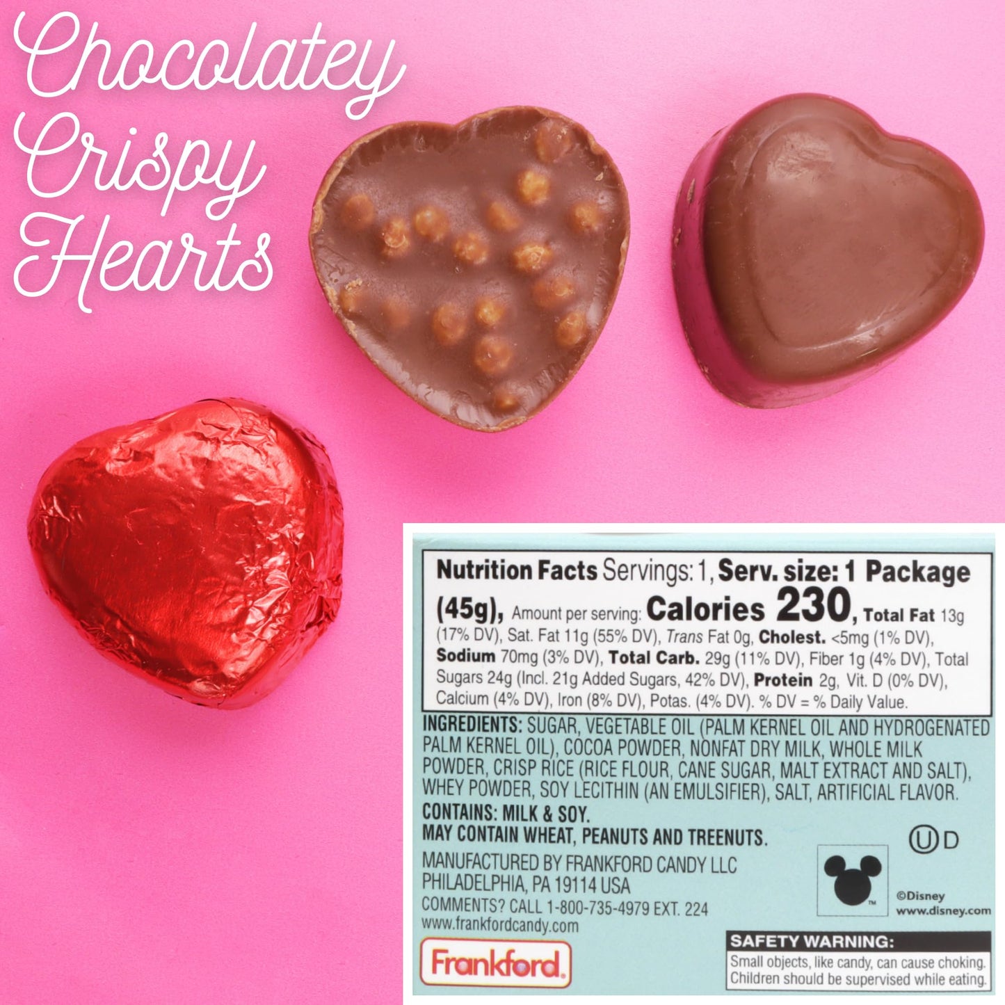 Disney Mickey, Minnie and Stitch Mini Heart Boxes with Chocolatey Candies, Valentines Candy Gift Set, 1.6 Ounces Each, Pack of 4