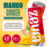Zevia Zero Sugar Energy Drink, Mango Ginger, 12 oz Cans (12-Pack) - Naturally Sweetened, Zero Calorie Sugar Free Energy - Non-GMO Project Verified