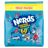 NERDS Gummy Clusters Candy, Very Berry, Crunchy and Gummy, Individually Wrapped Treat Size Packs, 60 Count, 30 oz