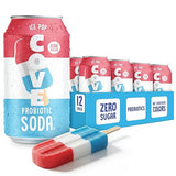 Cove Probiotic Soda, Zero Sugar Better-For-You Alternative - Refreshing, Delicious Probiotic Drink, No Synthetic Colors & Caffeine Free - Ice Pop, 12