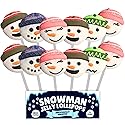 Sweetzo Snowman Jelly Lollipops, Individually Wrapped Gummy Christmas Candy, Holiday Stocking Stuffers (Pack of 12)