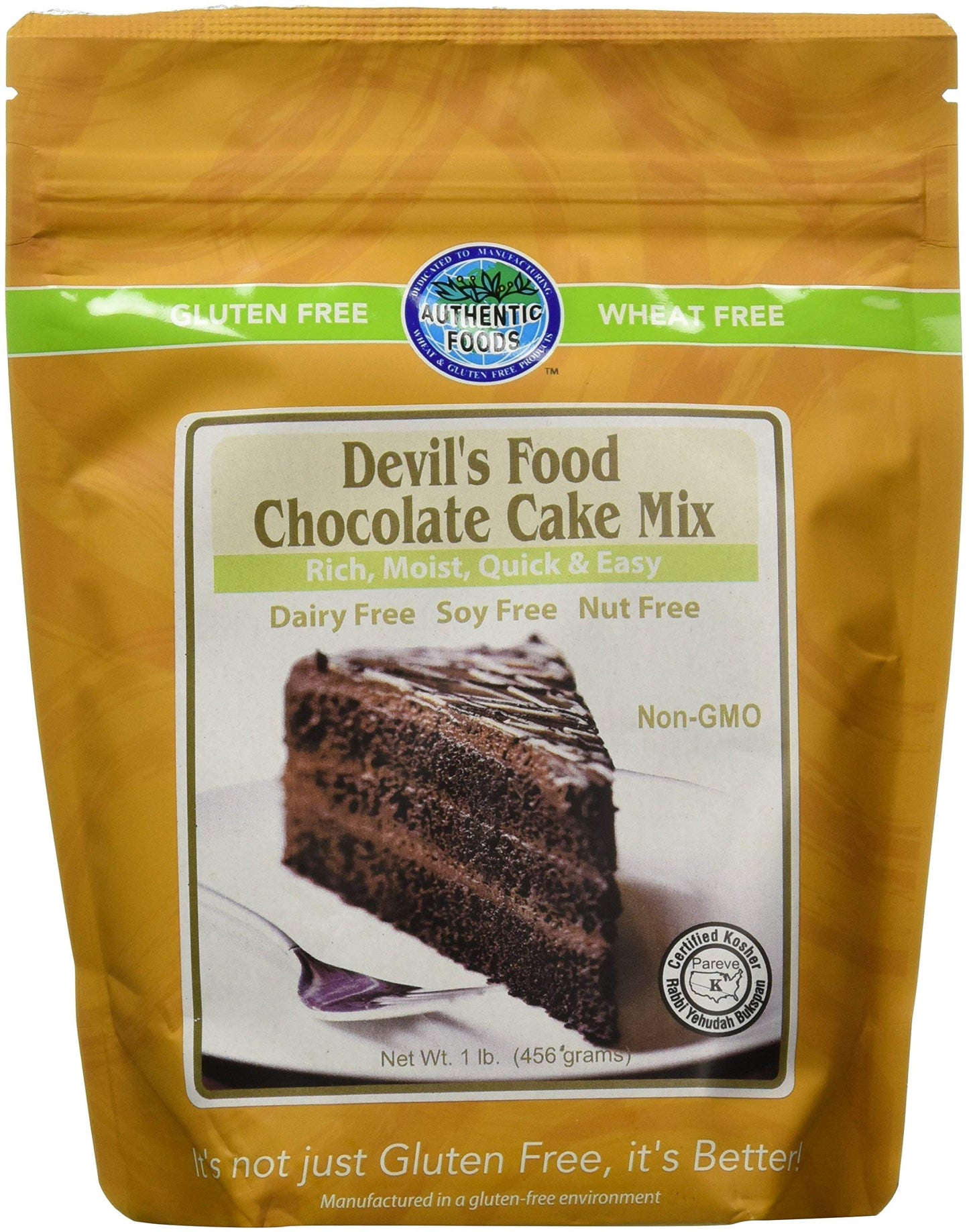 AUTHENTIC FOODS Devil`s Chocolate Cake Mix, 16 OZ