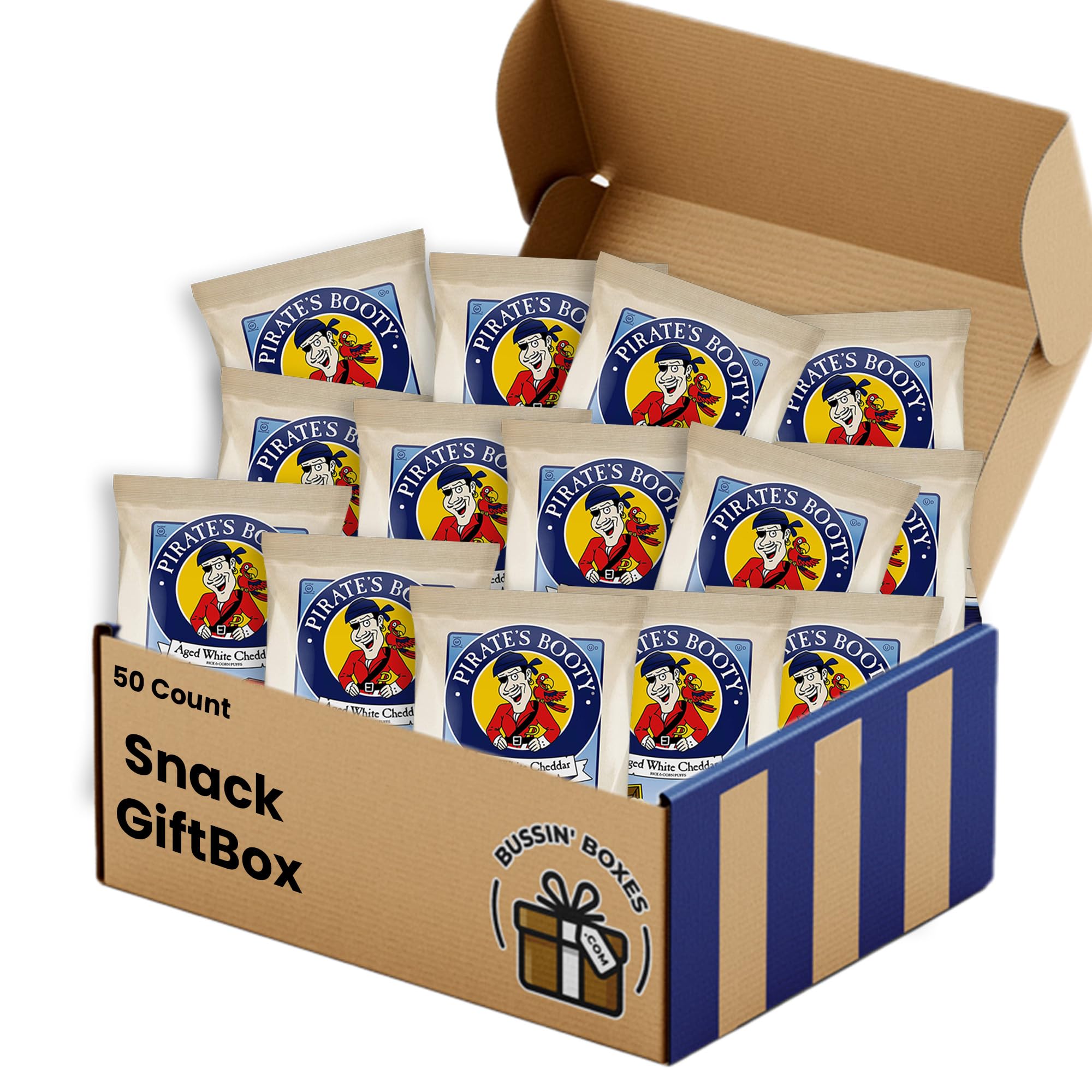 Bulk Pirates Booty Popcorn Puffs Individual Bags by Bussin Boxes (50 Count)