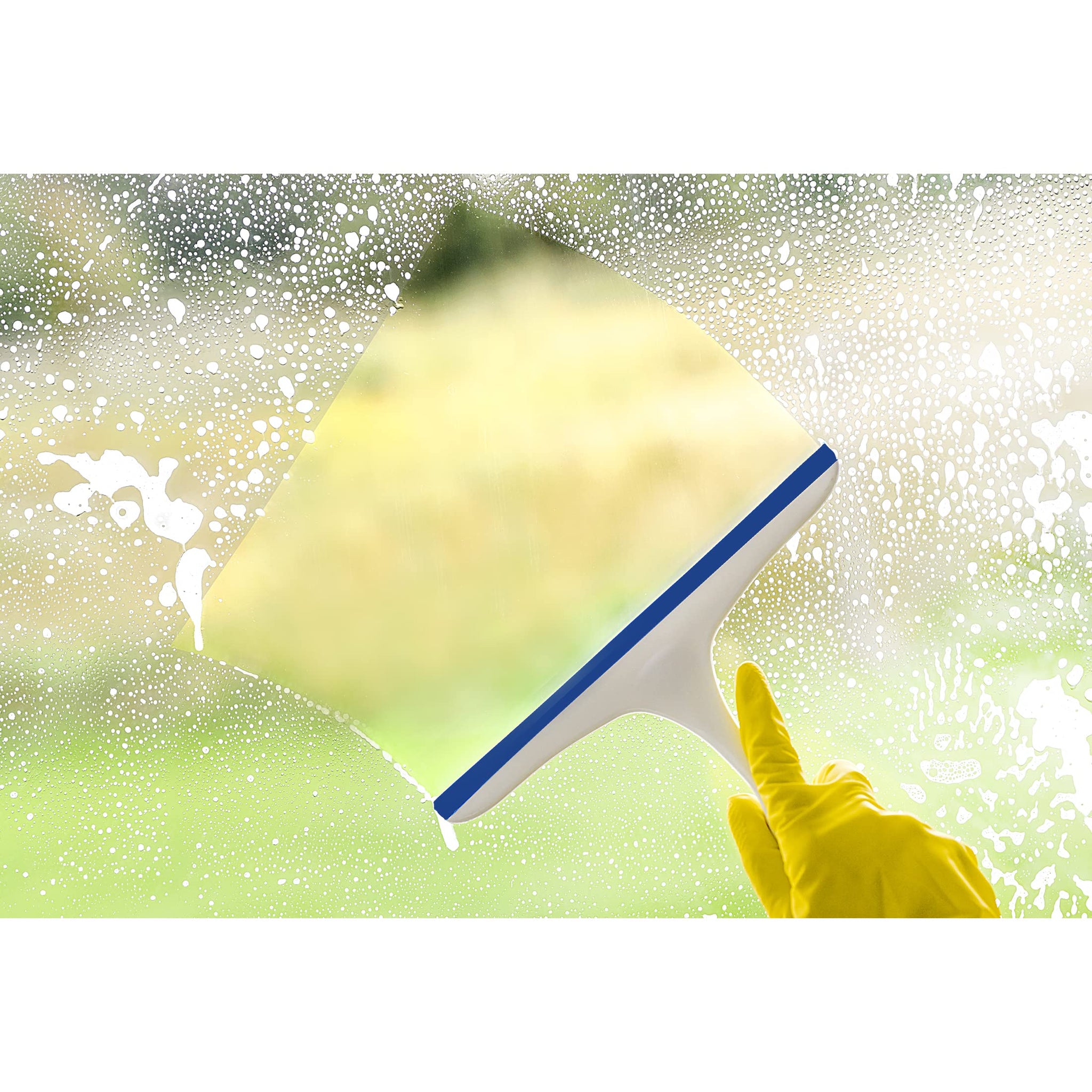 CleanAide All-Purpose Squeegee for Windows, Glass, Mirrors, and Shower Doors, Streak-Free 9.75" TPR Blade with Non-Slip 8.5" Handle for Bathroom