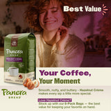 Panera Hazelnut Crème Ground Coffee - Light Roast 100% Arabica for Smooth Morning Brewing - Restaurant-Quality Flavored Coffee, Kosher Certified, 12oz