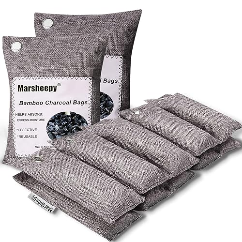 Marsheepy 12 Pack Bamboo Charcoal Shoe Deodorizer Bags, Activated Charcoal Odor Absorber, Bamboo Charcoal Air Purifying Bags, Odor Eliminator