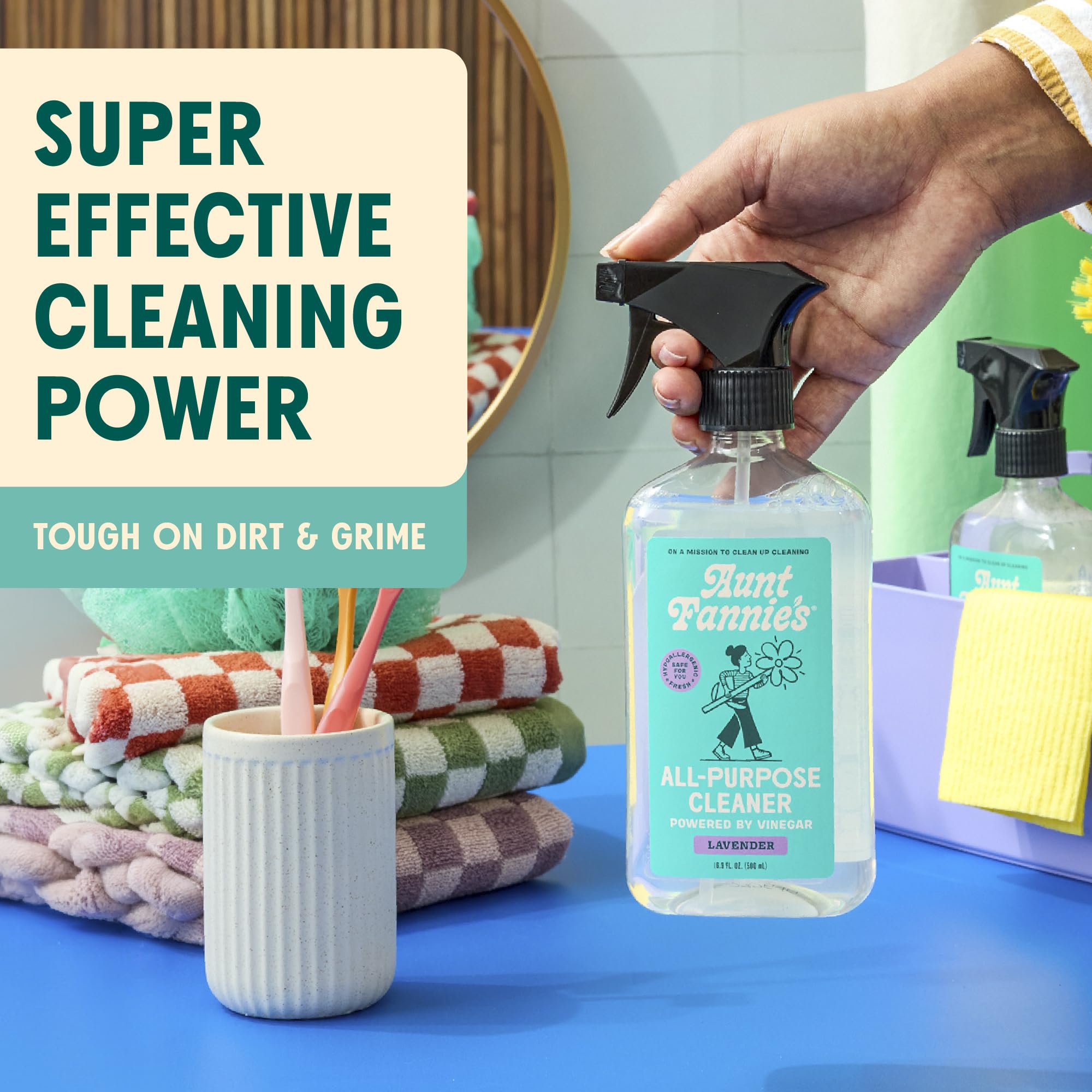 Aunt Fannie's All Purpose Household Cleaner, Multi-surface Spray, Powered by Vinegar for Kitchen, Bath, Windows and Countertops, Lavender Scent (Pack