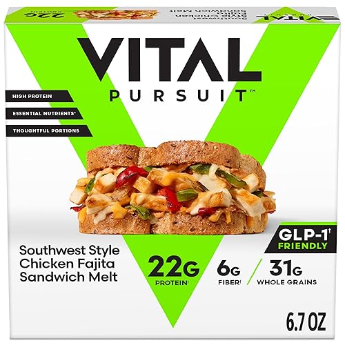 Vital Pursuit Southwest Style Chicken Fajita Sandwich Melt, High Protein Glp-1 Frozen Meal