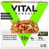 Vital Pursuit Southwest Style Chicken Fajita Sandwich Melt, High Protein Glp-1 Frozen Meal