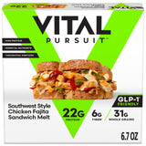 Vital Pursuit Southwest Style Chicken Fajita Sandwich Melt, High Protein Glp-1 Frozen Meal