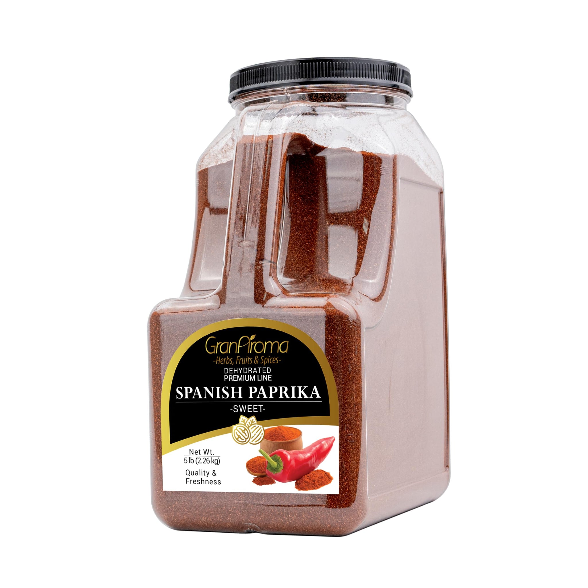GranAroma Spanish Sweet Paprika, Bold Flavor & Vibrant Color, Perfect for Paella, Stews and BBQ (5 Pound)