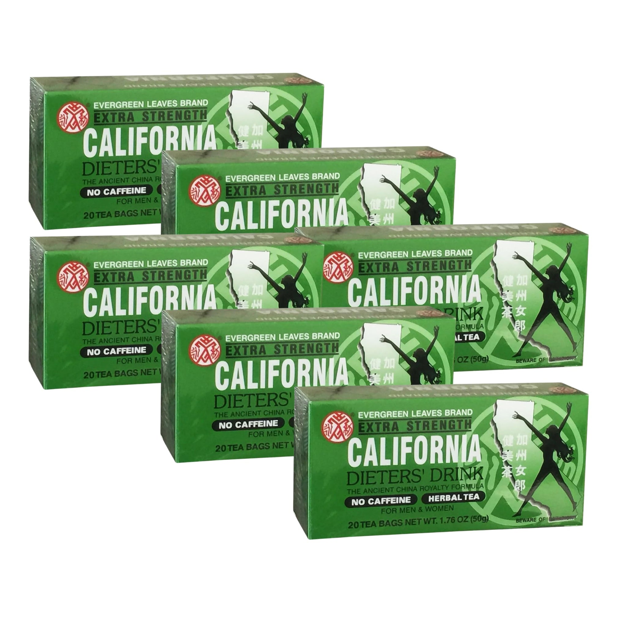 Extra Strength California Dieter's Tea Delight For Men and Women 20 Count, 6 pack