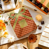 Chocolate Gift Basket, Candy Food Gifts, Gourmet Snack Bow Tin Box, Present Idea, Corporate Him, Her, Men, Women, Family- Truffle Assortment- Brown