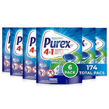 Purex 4-in-1 Laundry Detergent Pacs, Mountain Breeze, 29 Count (Pack of 6), 174 Total Loads