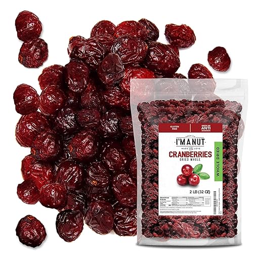 Dried Cranberries Original 2 Pound (32 oz) Batch Tested Gluten & Peanut Free | Resealable Bag | High in Antioxidant | Great for Salads, Cooking