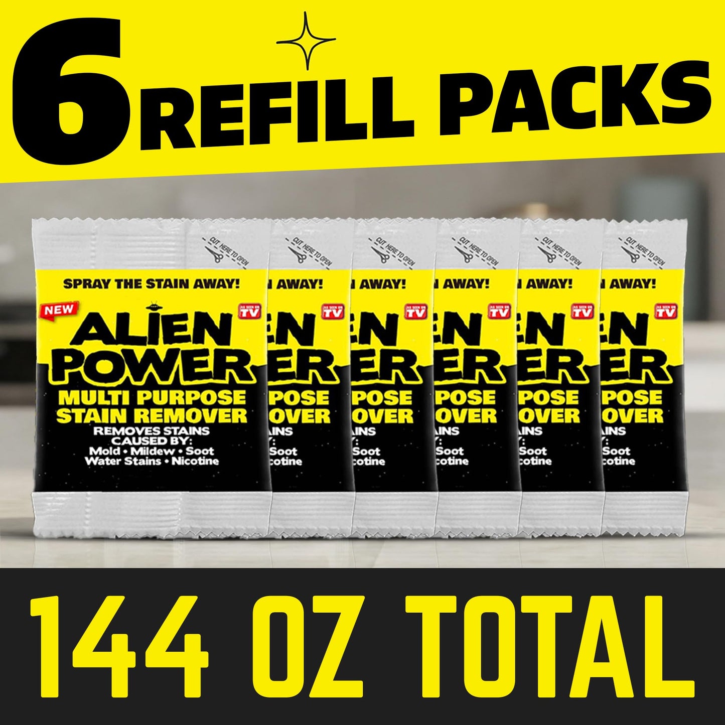 Alien Power 6 Pack Refill Packets, Makes 144 Fl Oz Worth of Alien Power Solution