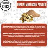 Essential Spice Porcini Mushroom Powder - Bold Umami-Rich Flavor, Finely Ground - Ideal for Risottos, Sauces, Rubs, Soups & Gourmet Seasoning - 100%