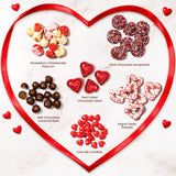 Gift Tin with Assorted Treats, Popcorn, Yogurt Heart Pretzels, Milk Chocolate Caramel Balls, Musical Present for Wife, Girlfriend, Romantic, Mom