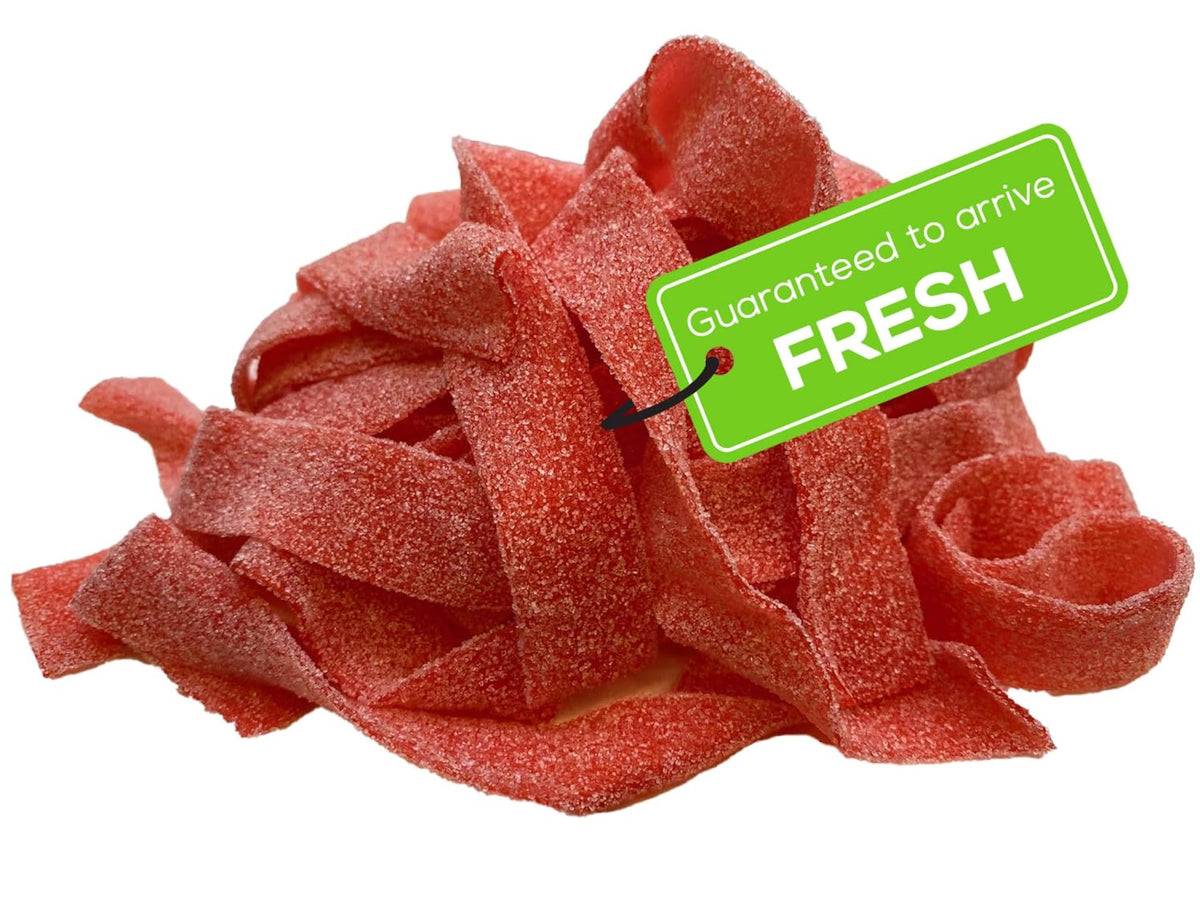 US Sweets Strawberry Sour Belts - Sweet & Sour Gummy Candy Belts | Gourmet Candy Treat | Delicious Gift | Handmade in Small Batches | Guaranteed