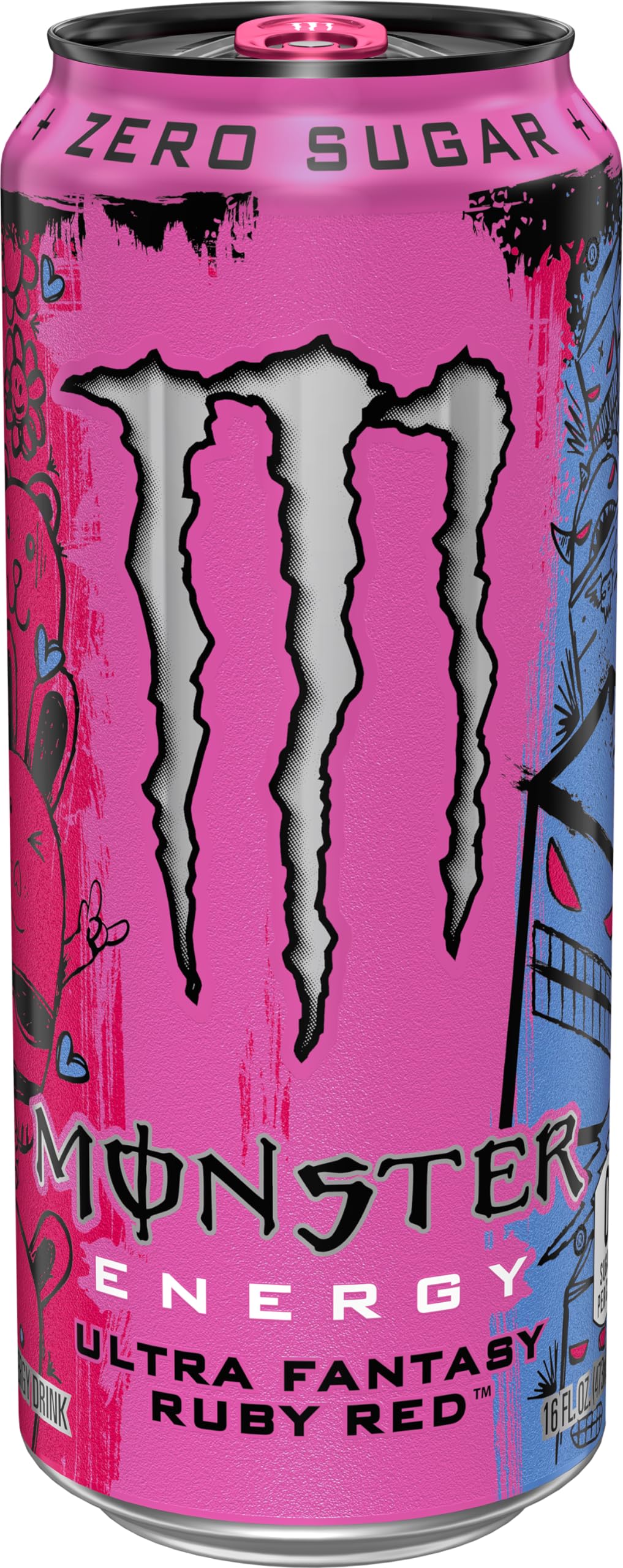 Monster Energy Ultra Fantasy Ruby Red, Sugar Free Energy Drink, 16 Ounce