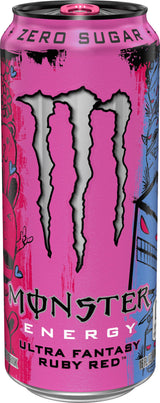 Monster Energy Ultra Fantasy Ruby Red, Sugar Free Energy Drink, 16 Ounce